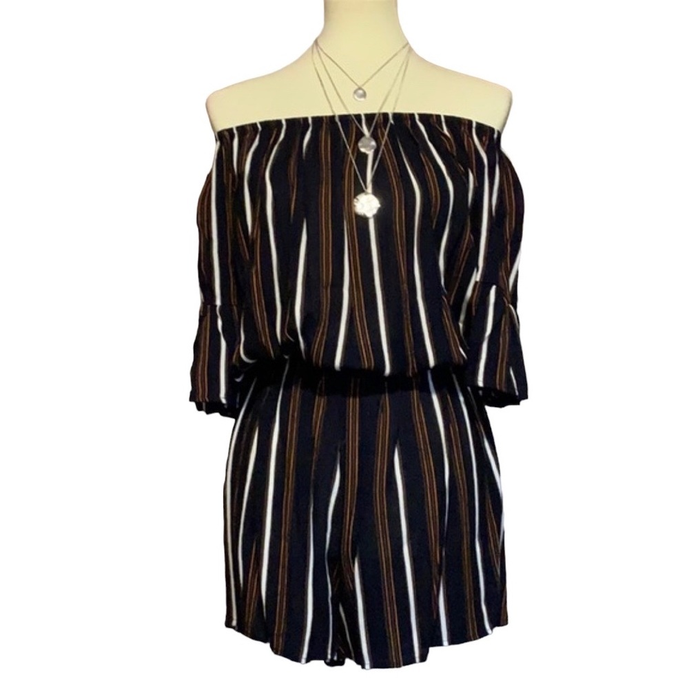 Navy Stripe Romper